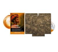 100% Organic Raw African Black Soap, African Black Soap- Raw African Black Soap Bar Moroccan Black Soap Hydrates Dry Skin for All Skin Types, Supports A More Even-Looking Skin Tone (3Pc)
