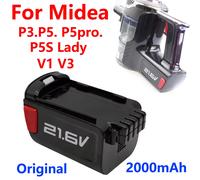 100% Original Battery 21.6V 2000mAh For Midea Handheld Wireless Vacuum Cleaner P3.P5. P5pro.P5S Lady V1 V3 Accessories BP21620D b 2000mAh Original