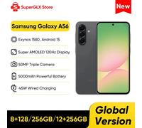 100% Original New Samsung Galaxy A56 5G Smartphone Exynos 1580 6.7" Super AMOLED 120Hz Display 50MP Camera 5000mAh 45W Charge Awesome Pink