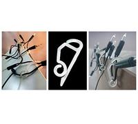 100 Outdoor Light Hooks Clips Christmas Xmas Decoration Home Garden Gutter Hanging Plastic Double Holder LED Fairy