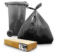 100 Pack | 1 Full Flat Packed Box | RE-GEN 270L 20kg Load Heavy Duty Black Wheelie Bin Liners Refuse Sacks, Everyday Use, Industrial Strength, Quality Outside Garden Bin Bags 760/1145 x 1370mm