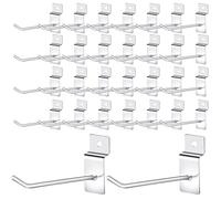 100 Pack 10.2 cm Slatwall Hoo - Silver Display Hoo for Slatwall, Pegboard & Gridwall Panels - Ideal for Retail Merching & Store Displays