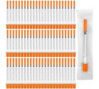 100 Pack 1ml Measuring Tools with 30G Needles, Individually Sealed Sterile Liquid Dispensers for Lab Experiments, Pet Feeding, Precise Measuring