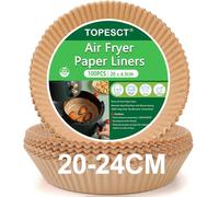 100 Pack 20cm Disposable Air Fryer Liners | Non-Stick Greaseproof Parchment Paper | Compatible with 4.5L-8L Baskets (Cosori, Tefal, Russell Hobbs & More)