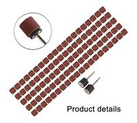 100-pack 240-grit Sanding Drum Bands Having 2 Self-Expanding Rubber Mandrels for Rotary Tools - Compatible with Dremel Proxxon 1 Over 8 Shank (Half Dia 1.5 Full Length)