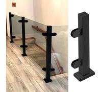 100-Pack 26" Glass Railing Post Kit Black Steel Construction Intermediate Support for Glass Fences Perfect for Decks and Balconies.
