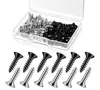 100 Pack 3 mm Guitar Pickguard Screws Bass Guitar Mounting material Screws for SG LP Guitar Bass Replacement (Black and Silvery)