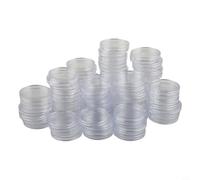 100 Pack 39mm, Round Coin Capsules, Clear Plastic Storage Holders Cases, for Coins Beads Small Collectibles, Transparent Protective Containers, with Secure Snap Lid