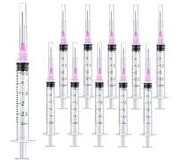 100 Pack 3ml Lab Sample Syringe with 18Gauge 1.5 Inch Liquid Measuring Refilling Tool, Individual Package