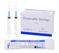 100 Pack 3ml Syringe for Liquid,with Luer Lock 23Ga Needle 1 Inch for Scientific Labs, Glue Application, Measuring