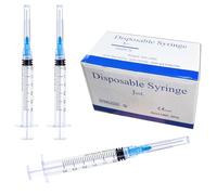 100 Pack 3ml with 23 Ga 1 Inch Lab Luer Lock Syringe Dispensing, Scientific Industrial Supplies, Individually Wrapped
