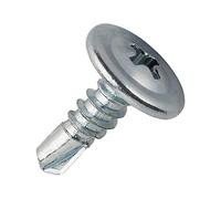 (100 Pack) 4.2 x 16mm Self Drilling Flange Wafer Head Drywall Screw Sharp Point Zinc Screws by MultiScrew®