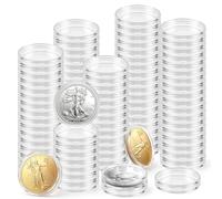 100 Pack 40.6mm Coin Capsules, Direct Fit 1oz American Silver Dollar Holders, PVC-Free Acrylic Coin Protector Cases for Silver Eagles, Libertad, Fiji Taku, Britannia and Panda Coins