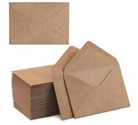 100 Pack 5 x 7 Brown Kraft Paper Envelopes, 130gsm Vintage Kraft Paper | Pointed Flap Vintage Style Envelopes for Greeting Birthday Cards Invitations Letters Crafts Home Office Use, 185mm x 135mm