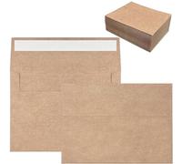 100 Pack 5x7 Envelopes for Invitations, Brown Kraft Envelope, Self Seal A7 Envelopes for 5x7 Cards and Photos, Card Envelope Invitation Envelopes for Wedding, Graduation, Baby Shower, Party