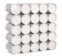 100 Pack 8 Hour Long Burning Unscented Tea Light Candles, Long Lasting, Cotton Wicks Ideal for Weddings, Birthdays, Parties, Restaurants, Massage Parlors, Spa