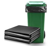 100 Pack Bin Bags 50 Litre Extra Large Heavy Duty Bin Liners Plastic Black Refuse Sacks Rubbish Garbage Bag for Kitchen Home Office