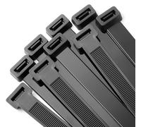 100 Pack Black Cable Ties 300mm x 6mm, 12" Heavy Duty Nylon Zip Ties, Self-Locking Tie Wraps for Home, Office, Garage, Workshop - Durable & Versatile