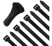 100 Pack Black Thick Cable Ties Heavy Duty Large 300mm×7.6mm Strong Nylon Plastic Self Locking 12 inch/30 cm Extra Long Zip Tie Wraps