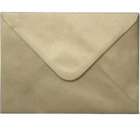 100 Pack C5 Gold Metallic Pearl Envelopes | 100gsm Premium Paper for Invitations, Greeting Cards & Special Occasions