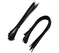 100 Pack Cable Ties 200mm x 4.6mm, 48lbs Tensile Strength Nylon Zip Ties, Self Locking Multipack for Gardening Office Workshop, Durable Wire Organizers, Black White (Black)