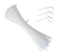 100 Pack Cable Ties, Plastic Cable Ties 250mm×3.6mm Heavy Duty Strong Nylon Premium Self Locking 9.84 inch/25cm, Long Zip Tie Wraps for Tidy Wires Workshop Home & Garden (White)