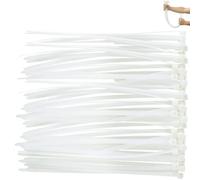 100 Pack Cable Ties, Small Nylon Plastic Self Locking Zip Ties Wraps, Long Heavy Duty with 40lbs, Indoor&Outdoor Use, Cable Management, Wires, Office, Garden, Christmas (White, 250mm x 4.0mm)