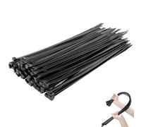 100 Pack Cable Ties, Small Nylon Plastic Self Locking Zip Ties Wraps, Long Heavy Duty with 40lbs, Indoor&Outdoor Use, Cable Management, Wires, Office, Garden, Christmas (Black, 250mm x 4.0mm)