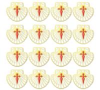 100 Pack -Camino de Santiago Badge Road Marker Scallop Shell St James Cross Pilgrim lapel Pin