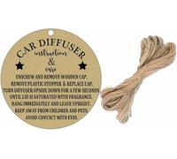 100 Pack Car Oil Hanging Diffuser Care & Instructions Labels 1.5 inch | Car Diffuser Instructions Tag with Strings, How to Use Clients Scent Label Tags, For Driver, Small Business