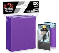 100 Pack Card Sleeves, Matte Dual Penny Trading Card Sleeves, Non-Transparent Back Soft Card Protector Sleeves for Sports, TCG, MTG and Standard Cards(Purple)