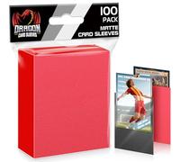 100 Pack Card Sleeves, Matte Dual Penny Trading Card Sleeves, Non-Transparent Back Soft Card Protector Sleeves for Sports, TCG, MTG and Standard Cards(Red)