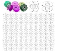 100 Pack Class 15 Clear Plastic Sewing Bobbins Compatible with Singer/Brother, Janome SA156 Machines, Polystyrene Bobbins, Standard Sizes Sewing Bobbin for Sewings Enthusiasts Beginner, Embroidery, DI
