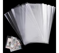 100 Pack Clear Paper Money Holders Currency Sleeves Opp Material Dollar Bill Collection Sleeves Protector Storage Display for Banknotes Stamps Commemorative Notes Collectibles