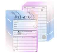 100 Pack Client Profile Cards Customer Information Card 5.5 x 8.5 Inch Stylist Binder Insert Card Client Contact Profile Record Cards for Nail Hair Salon Spa Hairdresser Supplies