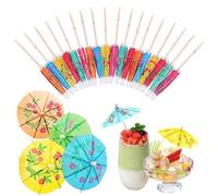 100 Pack Cocktail Umbrellas for Drinks, Colourful Paper Drinks Umbrellas, Tropical Decorative Drink Umbrellas for Beverages, Cocktails, Cakes & Party Decorations