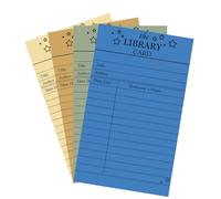 100 Pack Colorful Library Cards 3" x 5" School Books Cash Registers Due Date for Bookbags and Classroom Cataloging