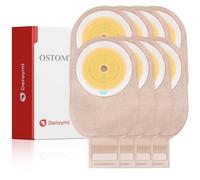 100 Pack Colostomy Bags, One Piece Drainable Ostomy Pouch with Hook and Loop Closure for Ileostomy Stoma Care,60 mm Max Cut-to-Fit
