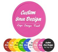 100 Pack Custom Poker Chips, Personalized Your Own Logo/ Image/Text on Chip, Double Sided Full Color Print Custom Drink Chips, Good for Casino Night, Bar Drink Token and Bachelor Party (Rose Red)