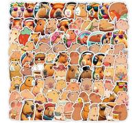 100-Pack Cute Capybara Stickers for Laptop Notebook Scrapbook Pencil Box Bike Car Computer Water Bottle Snowboard Durable Lovely Capybara Decals for Kids Teens Family Lover Friends Fans