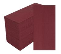 100 Pack Dark Burgundy Paper Napkins, Disposable Linen-Feel Guest Towels Cloth-Like Hand Towels, Soft, Absorbent, Paper Hand Napkins for Kitchen, Bathroom, Parties, Weddings, Dinners - 12" x 17"