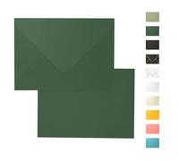 100 Pack Dark Green Envelopes 5x7, Goefun A7 Envelopes for Invitation with Euro Flap, 120GSM, Ideal for Mailing, Wedding, 5.25 x 7.25 in