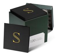 100 Pack Disposable Monogrammed Cocktail Napkins Black, 5"x5" Linen-Feel Gold Foil Letter S Paper Napkins, Initial White Beverage Napkins For Wedding, Party, Bar Or Holiday