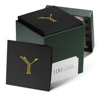 100 Pack Disposable Monogrammed Cocktail Napkins Black, 5"x5" Linen-Feel Gold Foil Letter Y Paper Napkins, Initial White Beverage Napkins For Wedding, Party, Bar Or Holiday