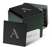 100 Pack Disposable Monogrammed Cocktail Napkins Black, 5"x5" Linen-Feel Silver Foil Letter A Paper Napkins, Initial White Beverage Napkins For Wedding, Party, Bar Or Holiday