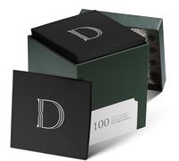 100 Pack Disposable Monogrammed Cocktail Napkins Black, 5"x5" Linen-Feel Silver Foil Letter D Paper Napkins, Initial White Beverage Napkins For Wedding, Party, Bar Or Holiday
