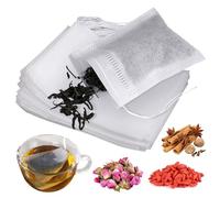 100 Pack Disposable Tea Filter Bags for Loose Tea,with Drawstring Natural Empty Tea Bags for Loose Tea and Coffee (15 * 20CM)