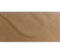 100 Pack DL Ribbed Kraft Envelopes - 110mm x 220mm - Gummed 100gsm - Eco-Friendly Natural Brown