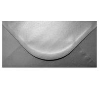 100 Pack DL Silver Envelopes 110mm x 220mm Gummed Metallic Pearl