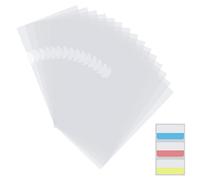 100 Pack Document Clear Plastic Folder Copy Safe Project Pocket L Type US Letter Size A4 Paper Sleeves Transparent Folders with 30 Pieces Index Tabs